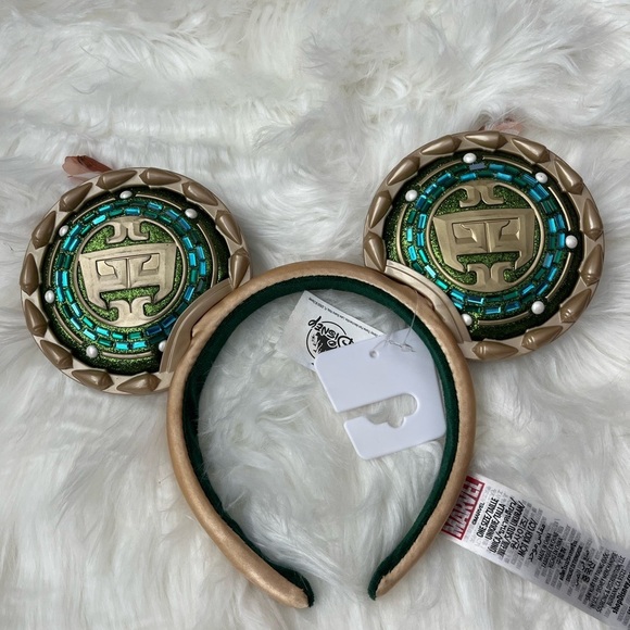 🆕 DISNEY PARKS EARS Wakanda Forever Black Panther Mickey Ears Green Gold - Picture 2 of 10